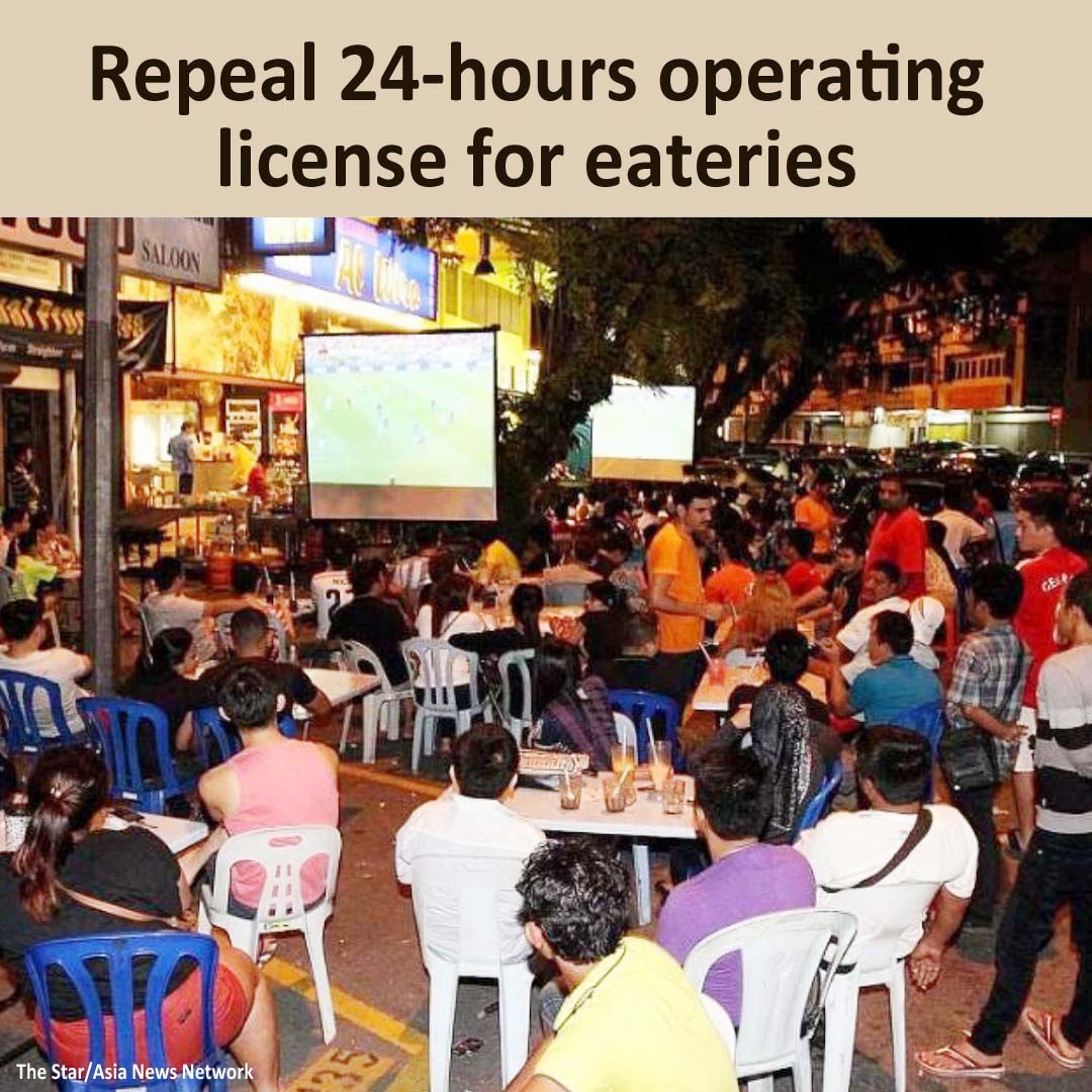 CAP: Repeal 24-hours operating license for eateries