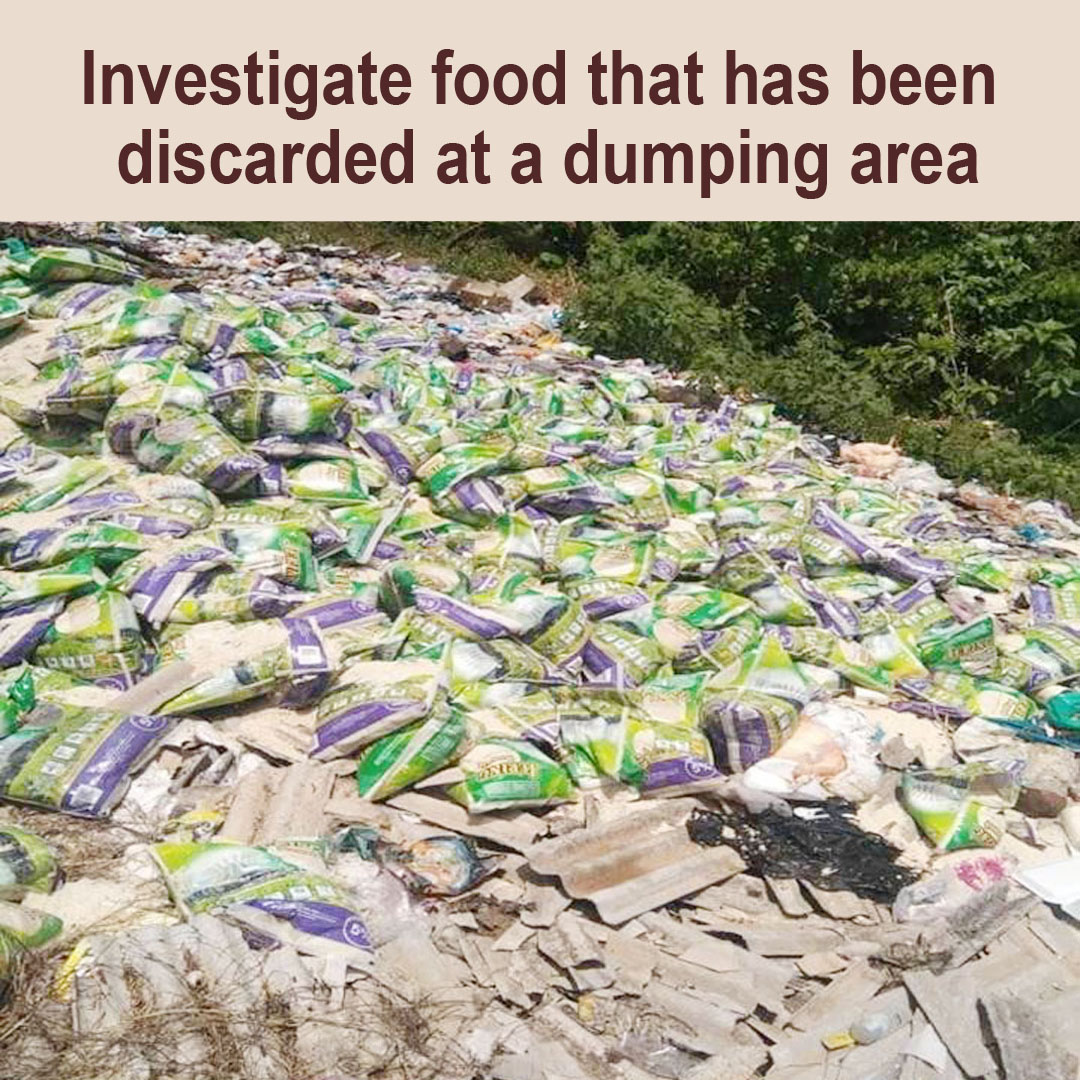 Investigate food that has been discarded at a dumping area