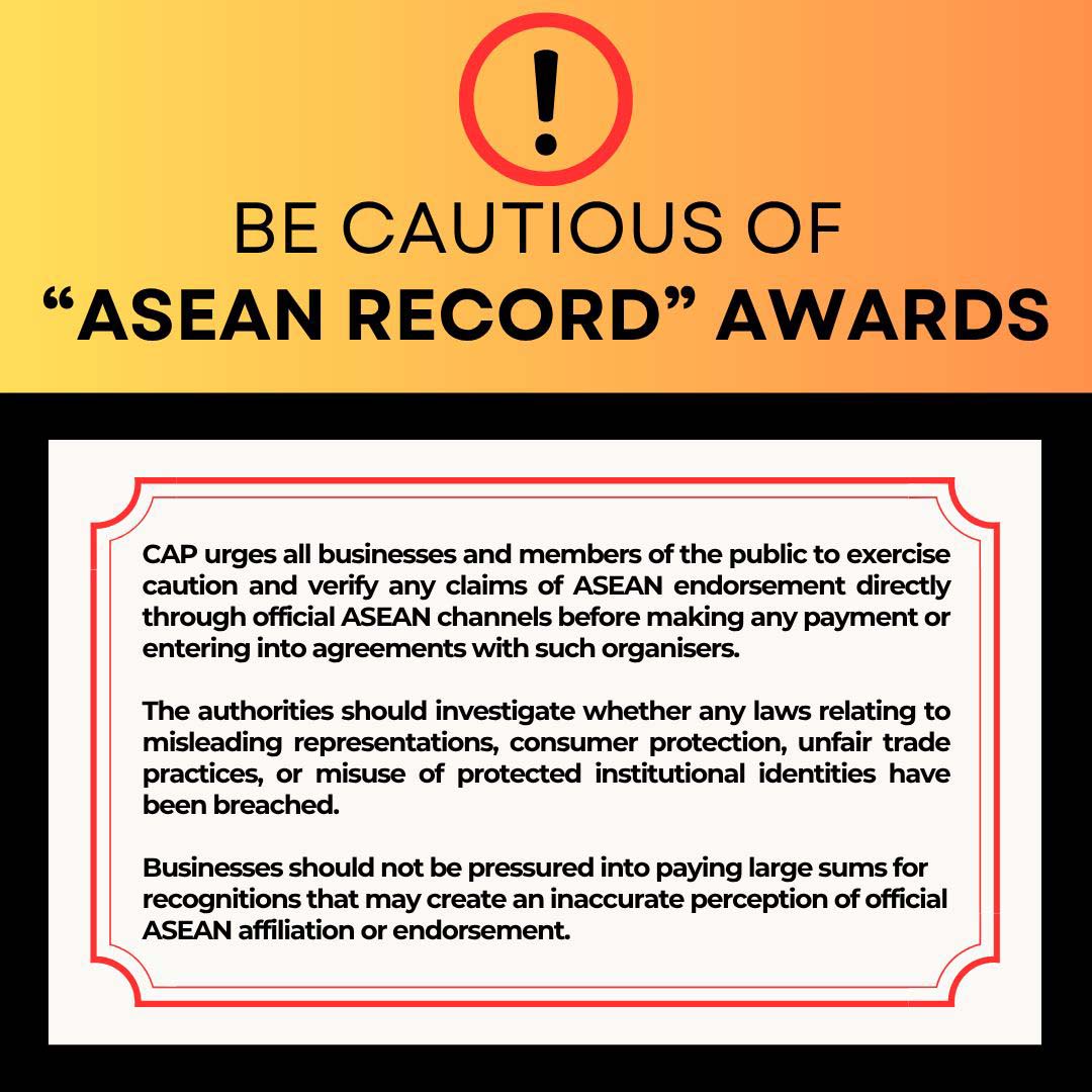 CAP Flags Dubious “ASEAN Record” Awards