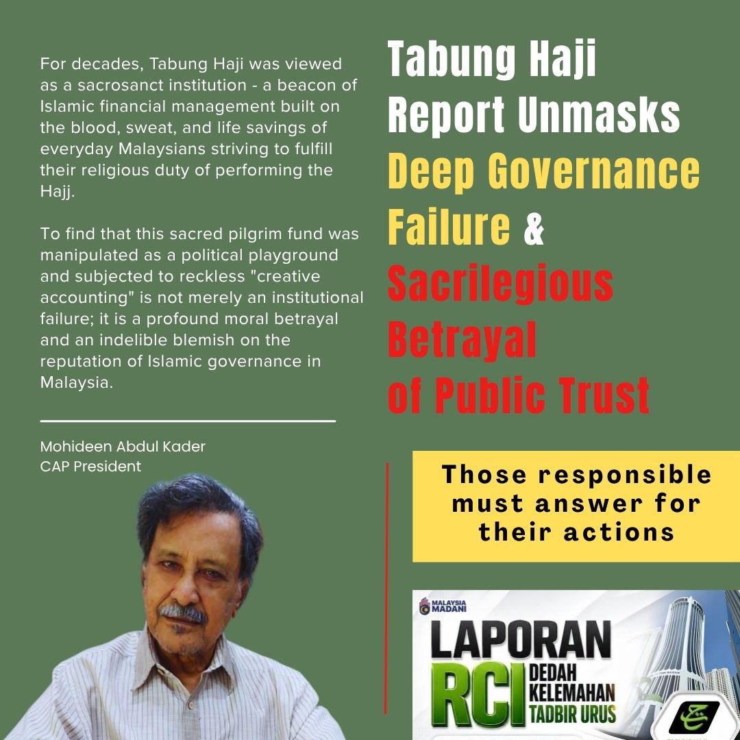TABUNG HAJI RCI REPORT UNMASKS DEEP GOVERNANCE FAILURE AND SACRILEGIOUS BETRAYAL OF PUBLIC TRUST